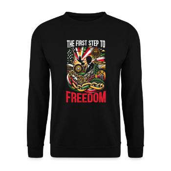 Emancipation Proclamation African Juneteenth - Unisex Sweatshirt - black - Front - Alina (178cm) & Michal (187cm)