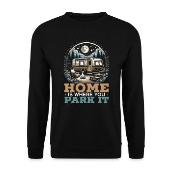 Mobil-home Camping-car Trailer Park Rolling Home - Sweat-shirt Unisexe - noir - Devant - Alina (178cm) & Michal (187cm)