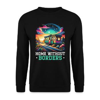 Mobil-home Camping-car Trailer Park Rolling Home - Sweat-shirt Unisexe - noir - Devant - Alina (178cm) & Michal (187cm)