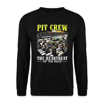 Pit Crew Course de voitures Course Piste de course Sport automobile - Sweat-shirt Unisexe - noir - Devant - Alina (178cm) & Michal (187cm)