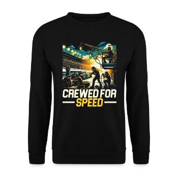 Pit Crew Course de voitures Course Piste de course Sport automobile - Sweat-shirt Unisexe - noir - Devant - Alina (178cm) & Michal (187cm)