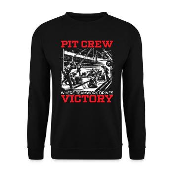 Pit Crew Course de voitures Course Piste de course Sport automobile - Sweat-shirt Unisexe - noir - Devant - Alina (178cm) & Michal (187cm)