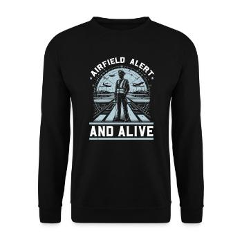 Airport Safety Officer Aviation Airport Jobs - Unisex Sweatshirt - black - Front - Alina (178cm) & Michal (187cm)