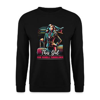 Flight Attendant Aviation Cabin Crew Stewardess - Unisex Sweatshirt - black - Front - Alina (178cm) & Michal (187cm)