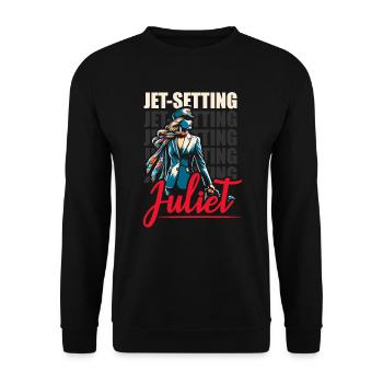 Flight Attendant Aviation Cabin Crew Stewardess - Unisex Sweatshirt - black - Front - Alina (178cm) & Michal (187cm)