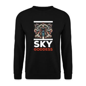 Flight Attendant Aviation Cabin Crew Stewardess - Unisex Sweatshirt - black - Front - Alina (178cm) & Michal (187cm)