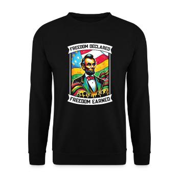 Proclamation d’émancipation Black Pride Juneteenth - Sweat-shirt Unisexe - noir - Devant - Alina (178cm) & Michal (187cm)