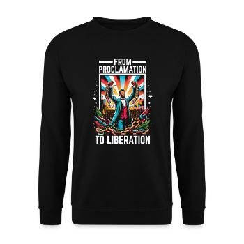 Proclamation d’émancipation Black Pride Juneteenth - Sweat-shirt Unisexe - noir - Devant - Alina (178cm) & Michal (187cm)