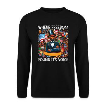 Emancipation Proclamation Black Pride Juneteenth - Unisex Sweatshirt - black - Front - Alina (178cm) & Michal (187cm)