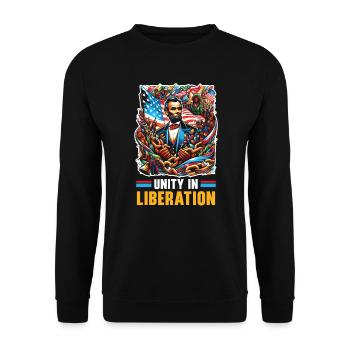 Emancipation Proclamation Black Pride Juneteenth - Unisex Sweatshirt - black - Front - Alina (178cm) & Michal (187cm)