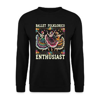 Ballett Folklorico Tänzerin Mexiko Mexikanischer Tanz - Unisex Pullover - Schwarz - Vorne - Alina (178cm) & Michal (187cm)