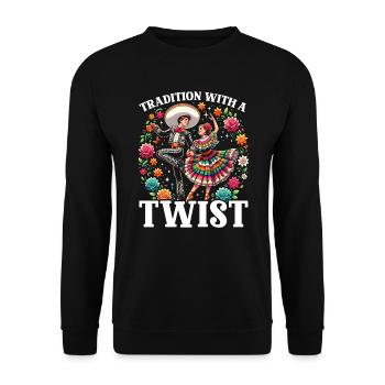 Ballett Folklorico Tänzerin Mexiko Mexikanischer Tanz - Unisex Pullover - Schwarz - Vorne - Alina (178cm) & Michal (187cm)
