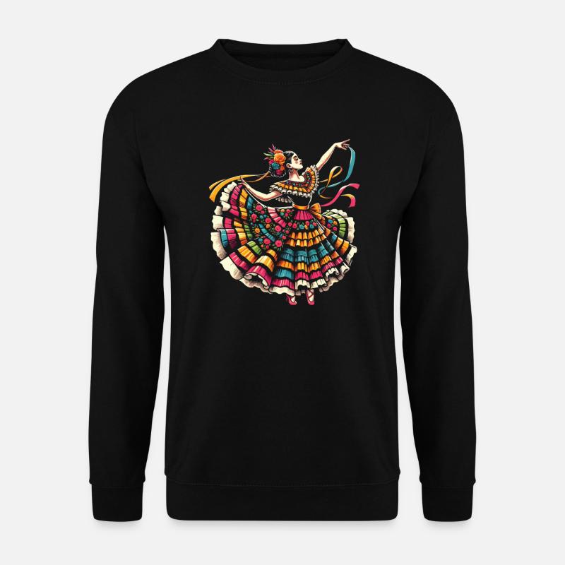 Ballett Folklorico Tänzerin Mexiko Mexikanischer Tanz - Unisex Pullover - Schwarz