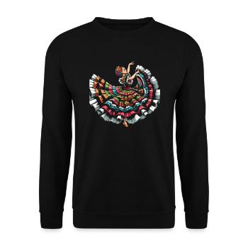 Ballett Folklorico Tänzerin Mexiko Mexikanischer Tanz - Unisex Pullover - Schwarz - Vorne - Alina (178cm) & Michal (187cm)