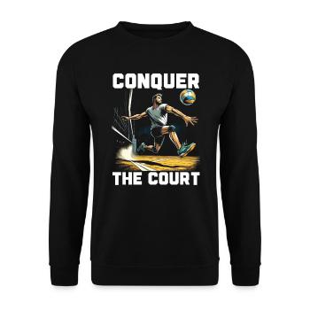 Amateur de volley-ball en salle Joueur de volley-ball sportif - Sweat-shirt Unisexe - noir - Devant - Alina (178cm) & Michal (187cm)