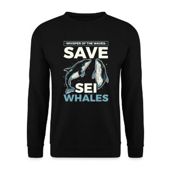 Espèces en voie de disparition Droits des animaux du rorqual boréal - Sweat-shirt Unisexe - noir - Devant - Alina (178cm) & Michal (187cm)