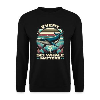 Espèces en voie de disparition Droits des animaux du rorqual boréal - Sweat-shirt Unisexe - noir - Devant - Alina (178cm) & Michal (187cm)