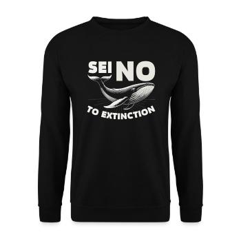 Gefährdete Arten Seiwal Tierrechte - Unisex Pullover - Schwarz - Vorne - Alina (178cm) & Michal (187cm)