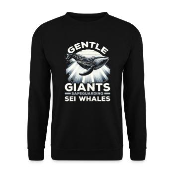 Espèces en voie de disparition Droits des animaux du rorqual boréal - Sweat-shirt Unisexe - noir - Devant - Alina (178cm) & Michal (187cm)