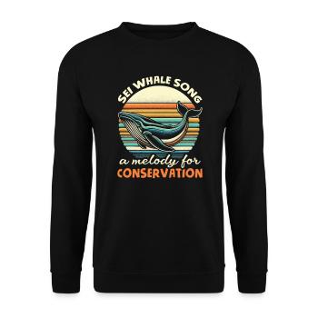 Gefährdete Arten Seiwal Tierrechte - Unisex Pullover - Schwarz - Vorne - Alina (178cm) & Michal (187cm)