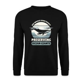 Endangered Species Sei Whale Animal Rights - Unisex Sweatshirt - black - Front - Alina (178cm) & Michal (187cm)