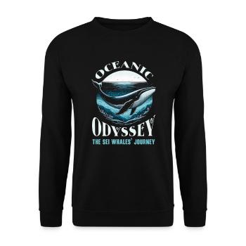 Gefährdete Arten Seiwal Tierrechte - Unisex Pullover - Schwarz - Vorne - Alina (178cm) & Michal (187cm)