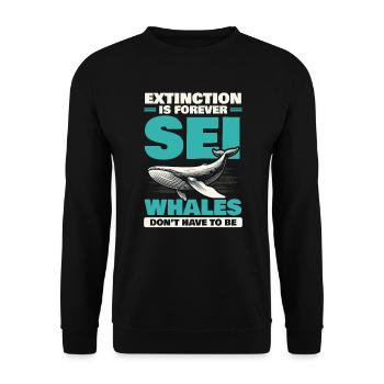 Gefährdete Arten Seiwal Tierrechte - Unisex Pullover - Schwarz - Vorne - Alina (178cm) & Michal (187cm)