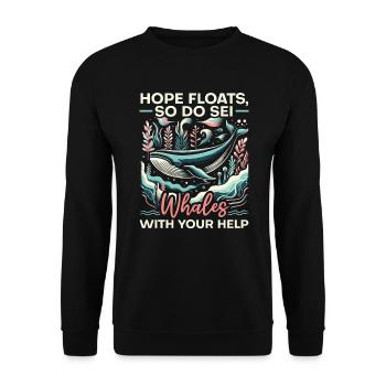 Endangered Species Sei Whale Animal Rights - Unisex Sweatshirt - black - Front - Alina (178cm) & Michal (187cm)