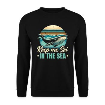 Gefährdete Arten Seiwal Tierrechte - Unisex Pullover - Schwarz - Vorne - Alina (178cm) & Michal (187cm)