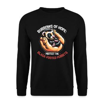 Espèce en voie de disparition Putois d’Amérique - Sweat-shirt Unisexe - noir - Devant - Alina (178cm) & Michal (187cm)