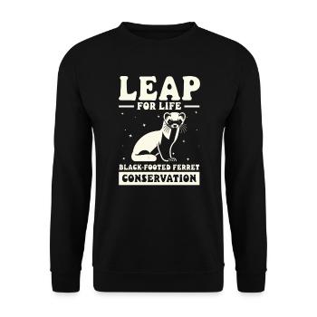 Espèce en voie de disparition Putois d’Amérique - Sweat-shirt Unisexe - noir - Devant - Alina (178cm) & Michal (187cm)
