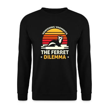 Espèce en voie de disparition Putois d’Amérique - Sweat-shirt Unisexe - noir - Devant - Alina (178cm) & Michal (187cm)