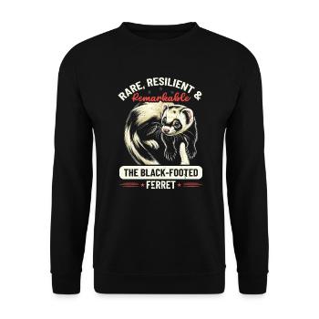 Espèce en voie de disparition Putois d’Amérique - Sweat-shirt Unisexe - noir - Devant - Alina (178cm) & Michal (187cm)