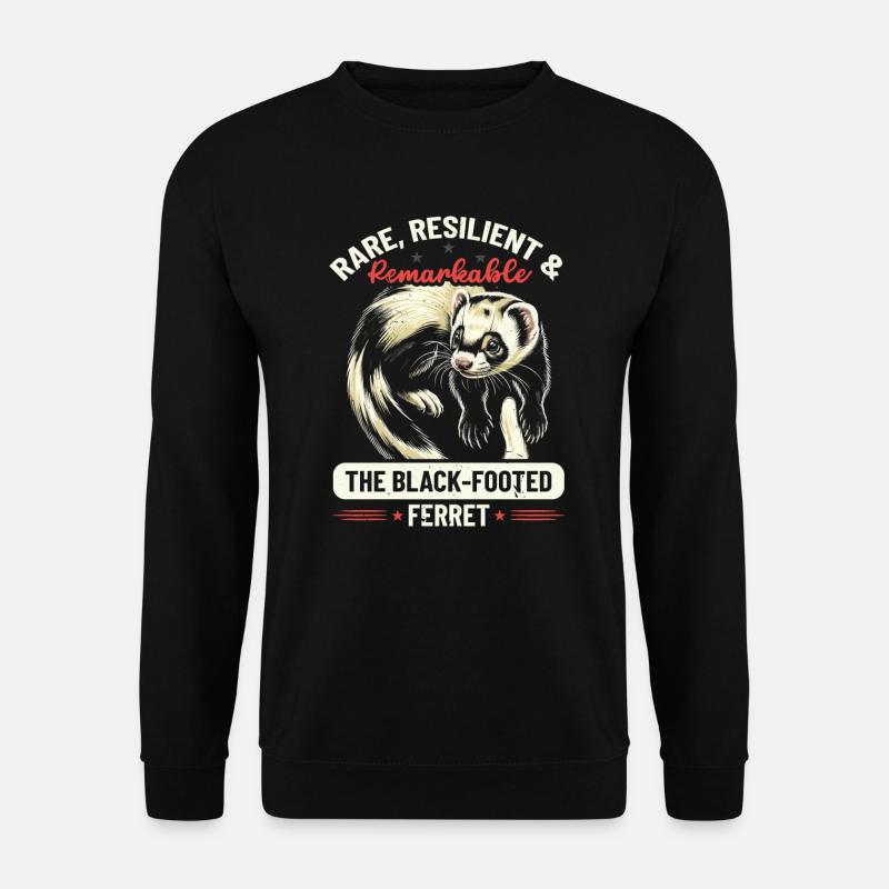 Gefährdete Spezies Schwarzfußfrettchen - Unisex Pullover - Schwarz