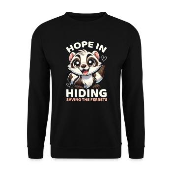 Espèce en voie de disparition Putois d’Amérique - Sweat-shirt Unisexe - noir - Devant - Alina (178cm) & Michal (187cm)