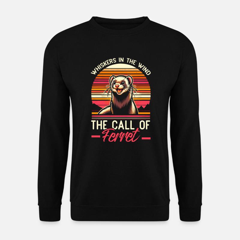 Gefährdete Spezies Schwarzfußfrettchen - Unisex Pullover - Schwarz