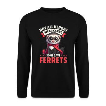 Espèce en voie de disparition Putois d’Amérique - Sweat-shirt Unisexe - noir - Devant - Alina (178cm) & Michal (187cm)