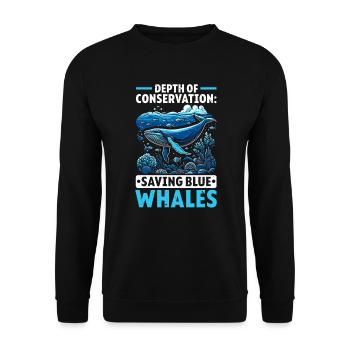 Gefährdete Arten Blauwal Tierrechte - Unisex Pullover - Schwarz - Vorne - Alina (178cm) & Michal (187cm)