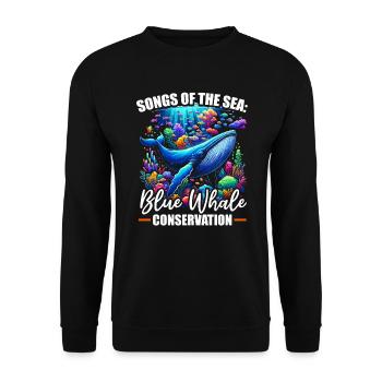 Gefährdete Arten Blauwal Tierrechte - Unisex Pullover - Schwarz - Vorne - Alina (178cm) & Michal (187cm)