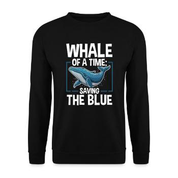 Espèces en voie de disparition Droits des animaux des rorquals bleus - Sweat-shirt Unisexe - noir - Devant - Alina (178cm) & Michal (187cm)