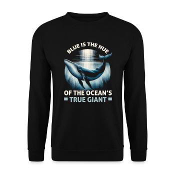 Gefährdete Arten Blauwal Tierrechte - Unisex Pullover - Schwarz - Vorne - Alina (178cm) & Michal (187cm)