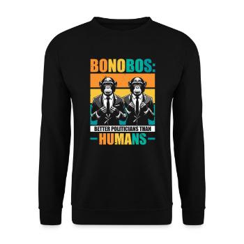 Espèce en voie de disparition, bonobo, militant des droits des animaux - Sweat-shirt Unisexe - noir - Devant - Alina (178cm) & Michal (187cm)