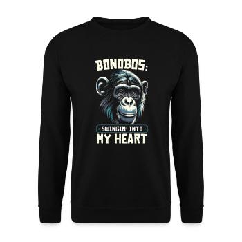 Espèce en voie de disparition, bonobo, militant des droits des animaux - Sweat-shirt Unisexe - noir - Devant - Alina (178cm) & Michal (187cm)