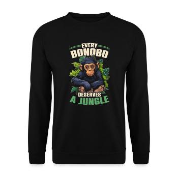 Espèce en voie de disparition, bonobo, militant des droits des animaux - Sweat-shirt Unisexe - noir - Devant - Alina (178cm) & Michal (187cm)