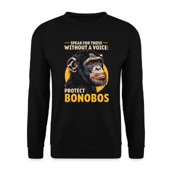Endangered Species Bonobo Tierrechtsaktivist - Unisex Pullover - Schwarz - Vorne - Alina (178cm) & Michal (187cm)