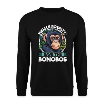 Endangered Species Bonobo Tierrechtsaktivist - Unisex Pullover - Schwarz - Vorne - Alina (178cm) & Michal (187cm)