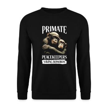 Espèce en voie de disparition, bonobo, militant des droits des animaux - Sweat-shirt Unisexe - noir - Devant - Alina (178cm) & Michal (187cm)