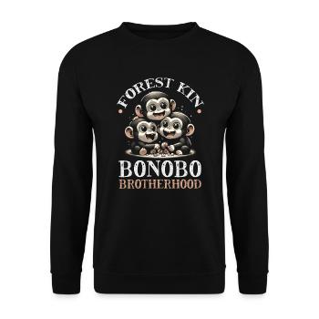 Espèce en voie de disparition, bonobo, militant des droits des animaux - Sweat-shirt Unisexe - noir - Devant - Alina (178cm) & Michal (187cm)