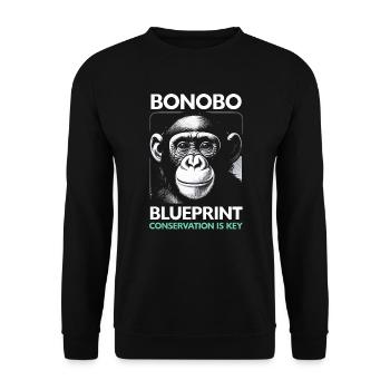 Espèce en voie de disparition, bonobo, militant des droits des animaux - Sweat-shirt Unisexe - noir - Devant - Alina (178cm) & Michal (187cm)