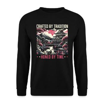 Feudal Japan Culture Japanese Kanji History - Unisex Sweatshirt - black - Front - Alina (178cm) & Michal (187cm)